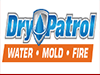 DryPatrol logo showcasing services for water, mold, and fire damage restoration. Relevant for promoting emergency restoration assistance.